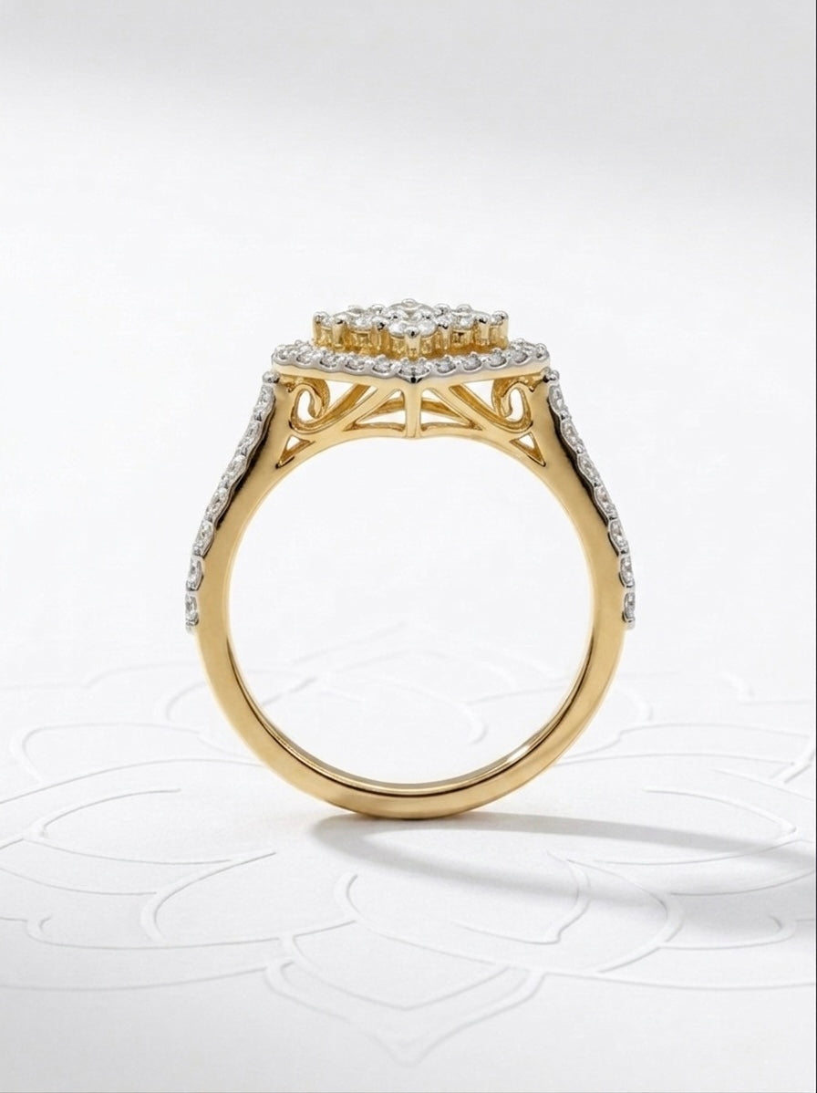 Gold Diamond Ring For Women 14K585