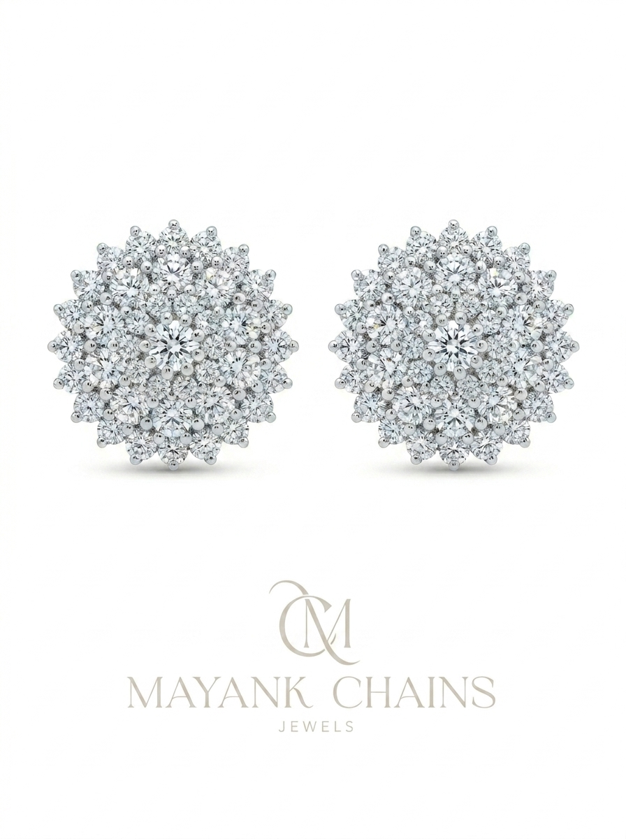 Diamond Cluster Earrings 14K585 Gold