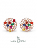 Rose-gold Navratna Earrings 18K